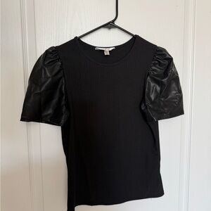Miss Selfridge Black Short Sleeve Top